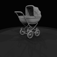 vintage-baby-pram-stroller-four-wheeled-with-canopy — thumbnail 3
