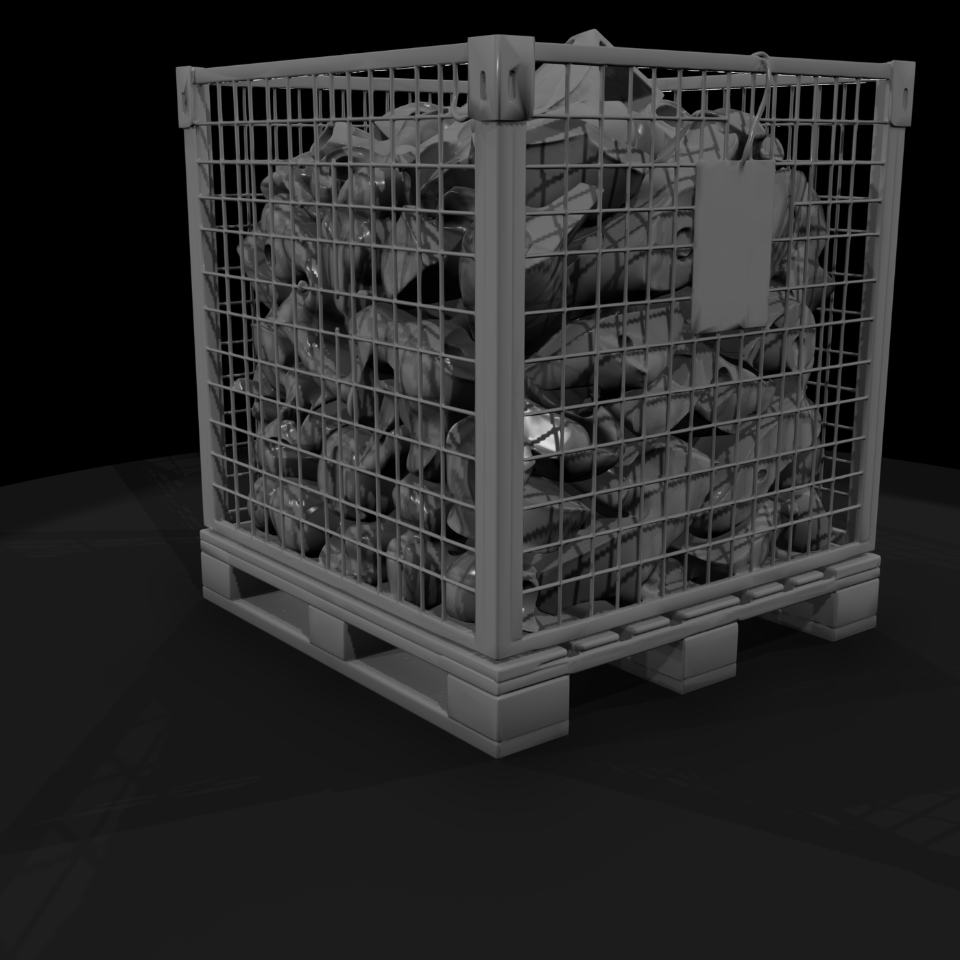 Stylized Industrial Wire Mesh Pallet Cage
