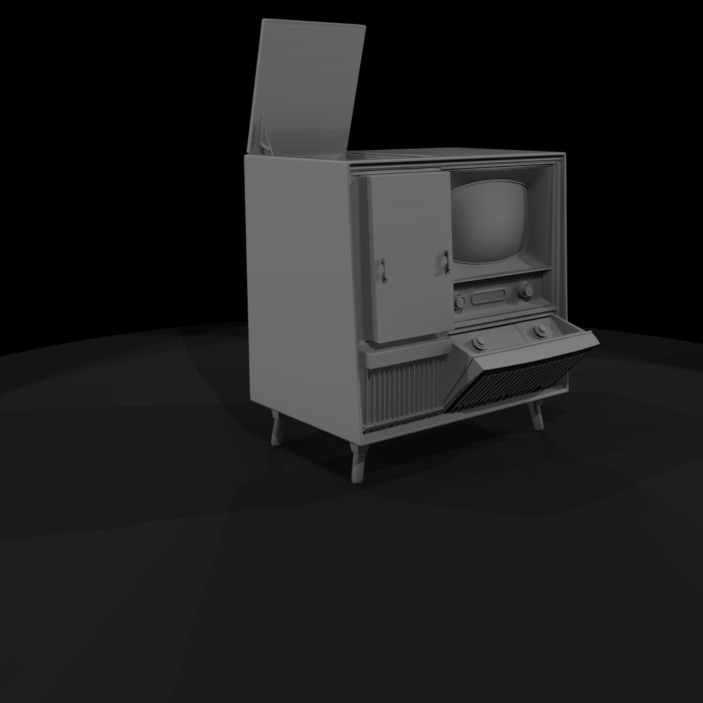 Mid-century TV & Radio Console