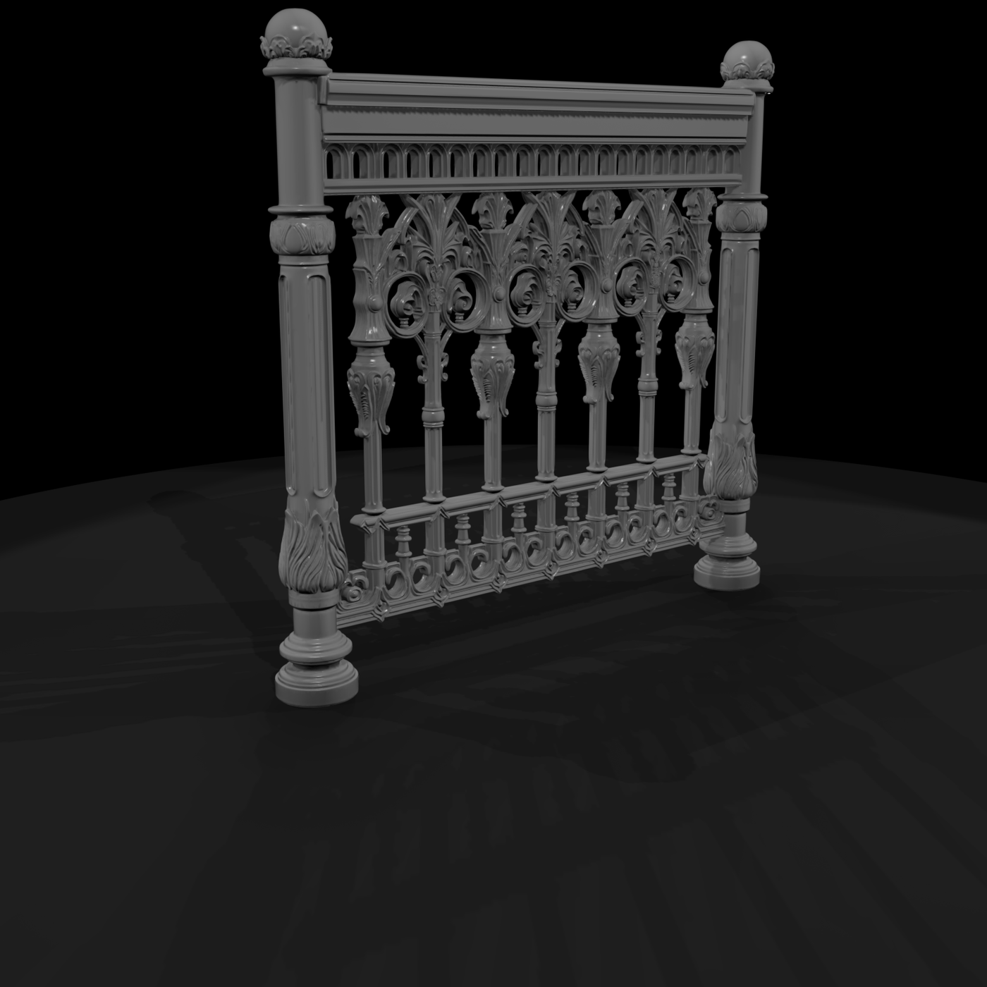 Neoclassical Balcony Railing Segment — Accessory