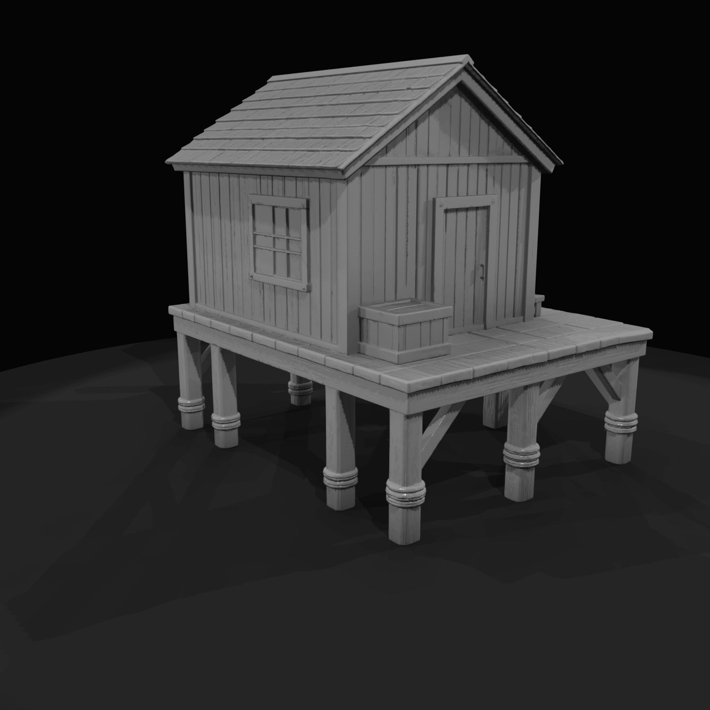dockside-wooden-pier-shack-model
