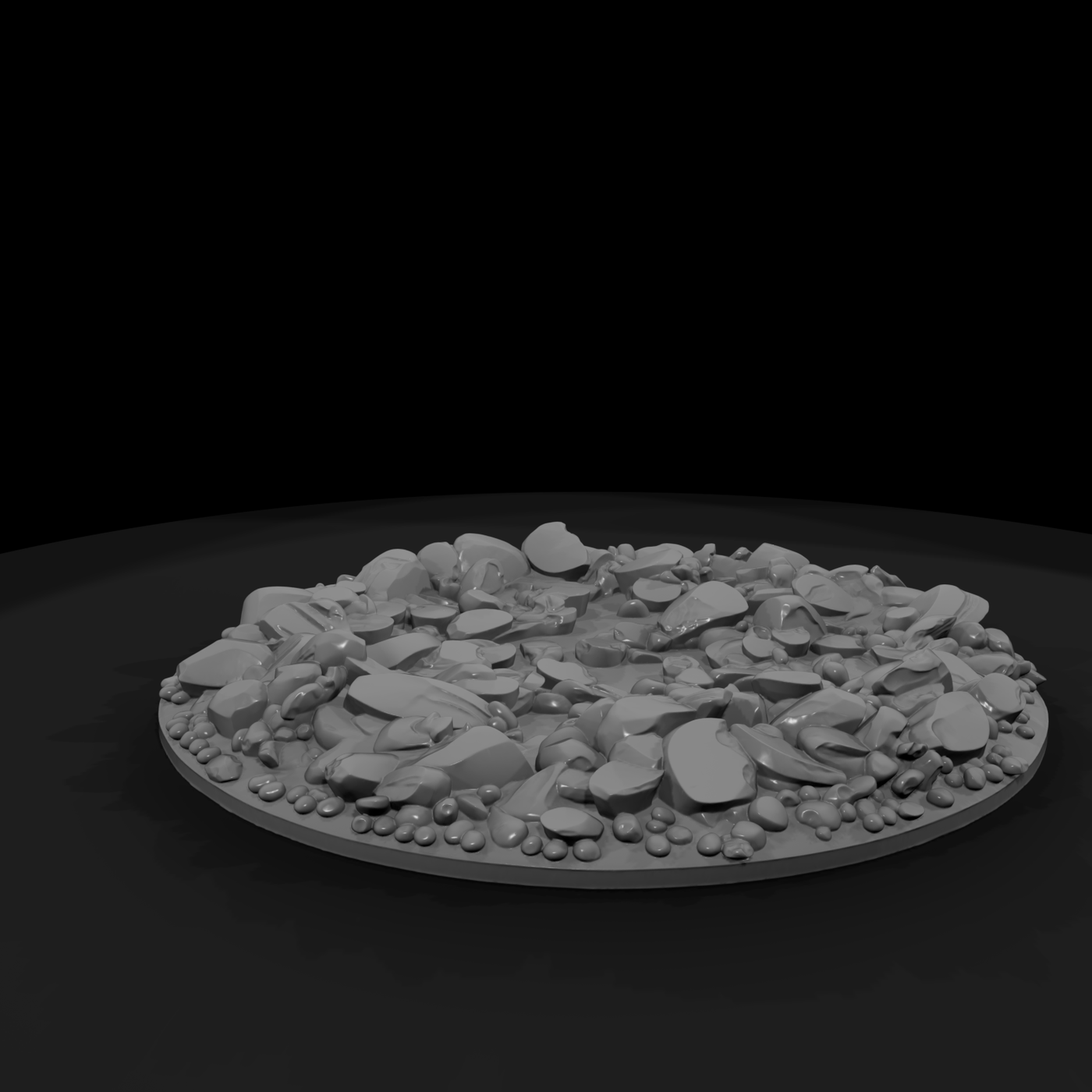 Stylized Crushed Stone Oval Base