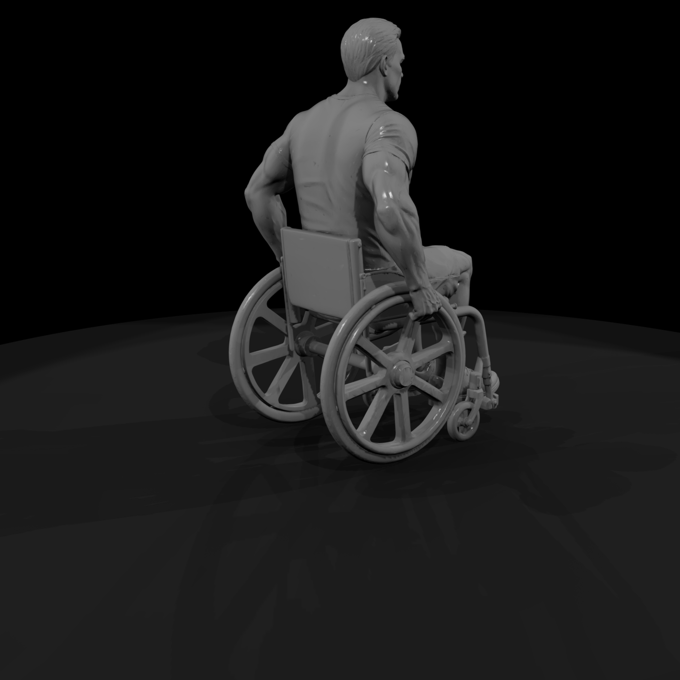 Man in a Manual Wheelchair