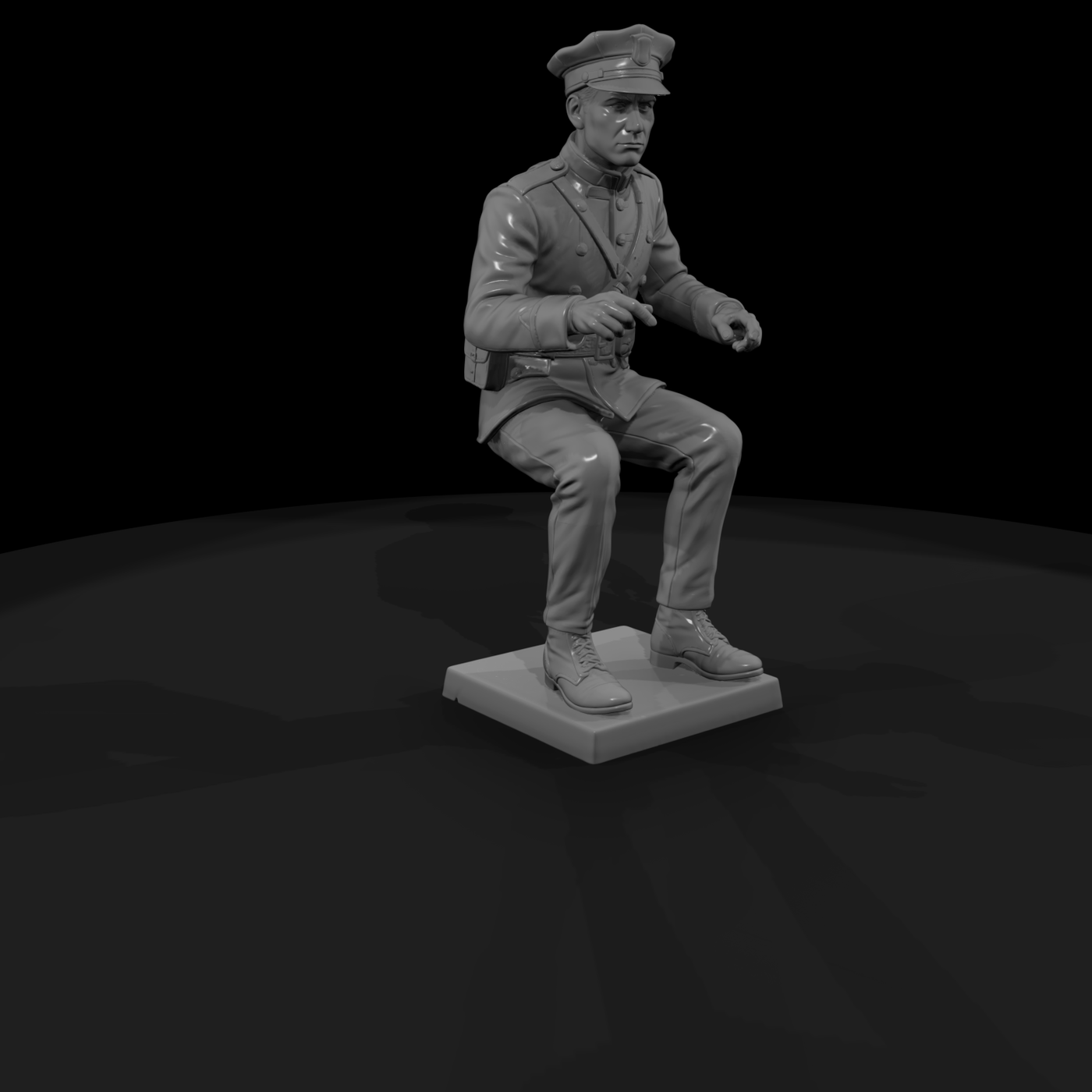 1920s Police Officer at the Wheel