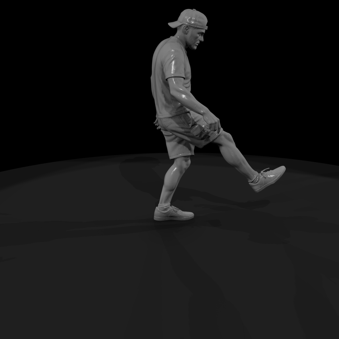 Hacky Sack Player Kicking