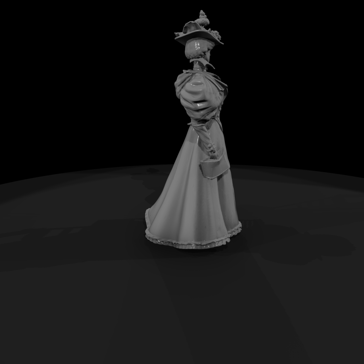 Victorian Lady with Chair and Book