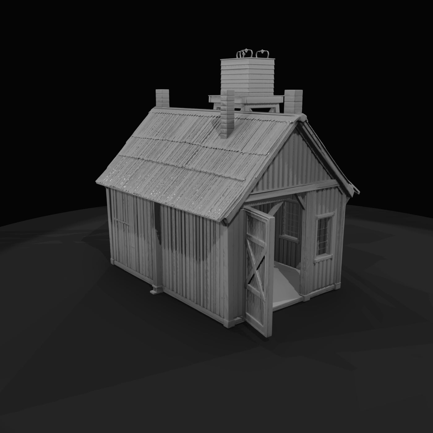miniature-wooden-workshop-shed-model