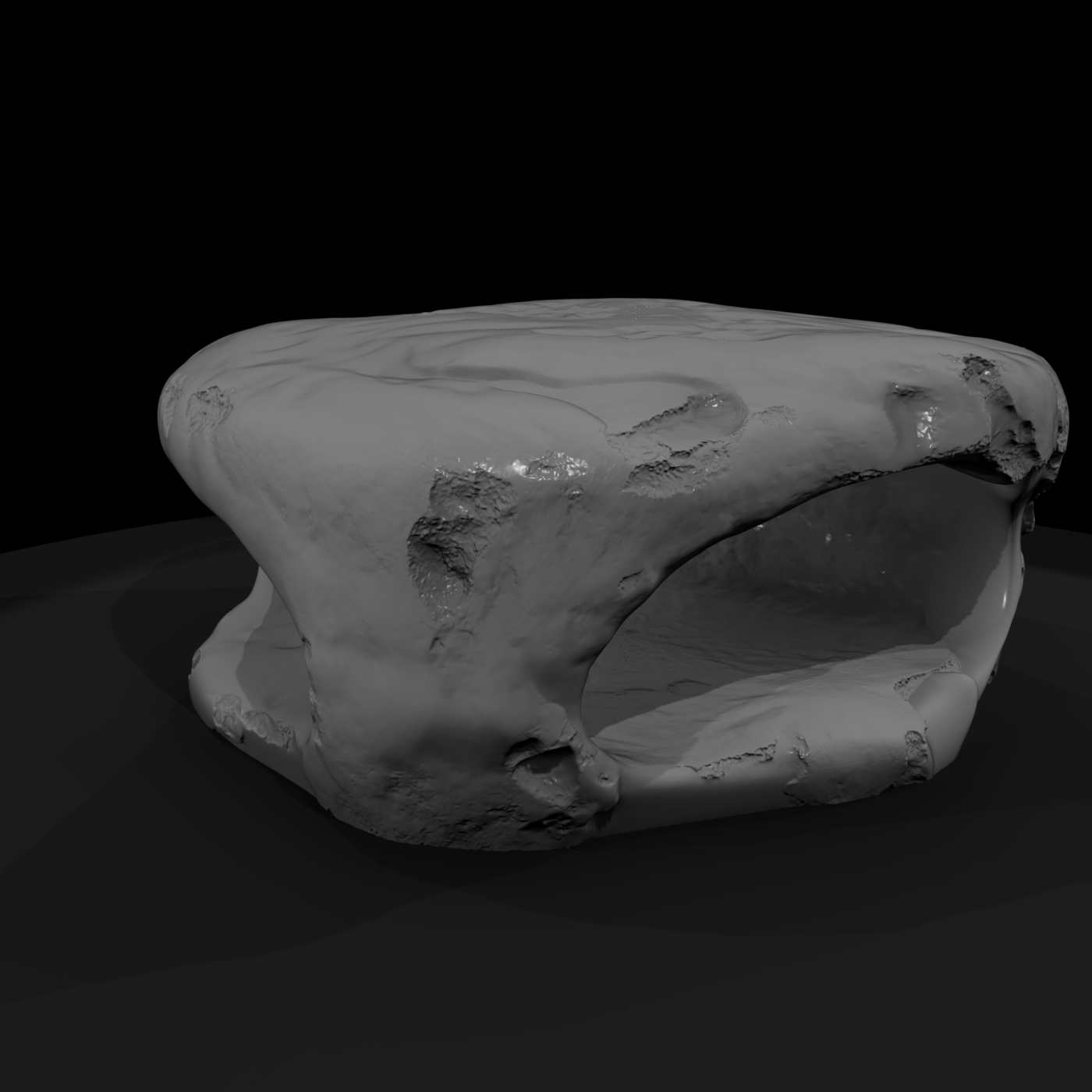 Realistic Weathered Hollow Rock Cave 3D Model Lyoo