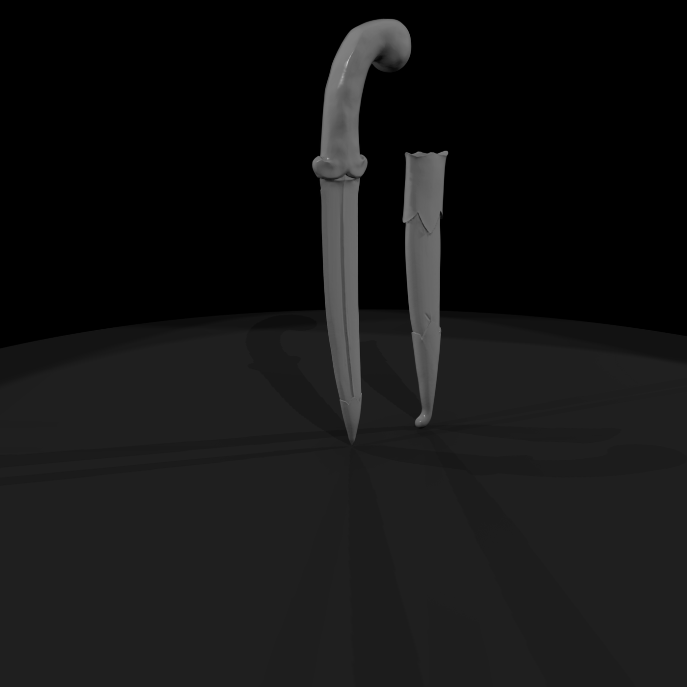 Ornate fantasy dagger & scabbard