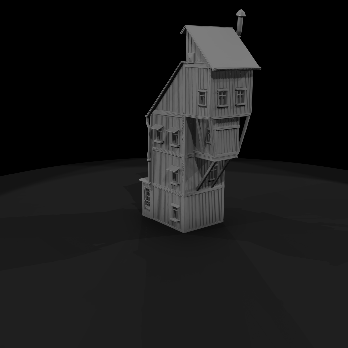 20260612 Rustic Multi Story Model Building Fa69552