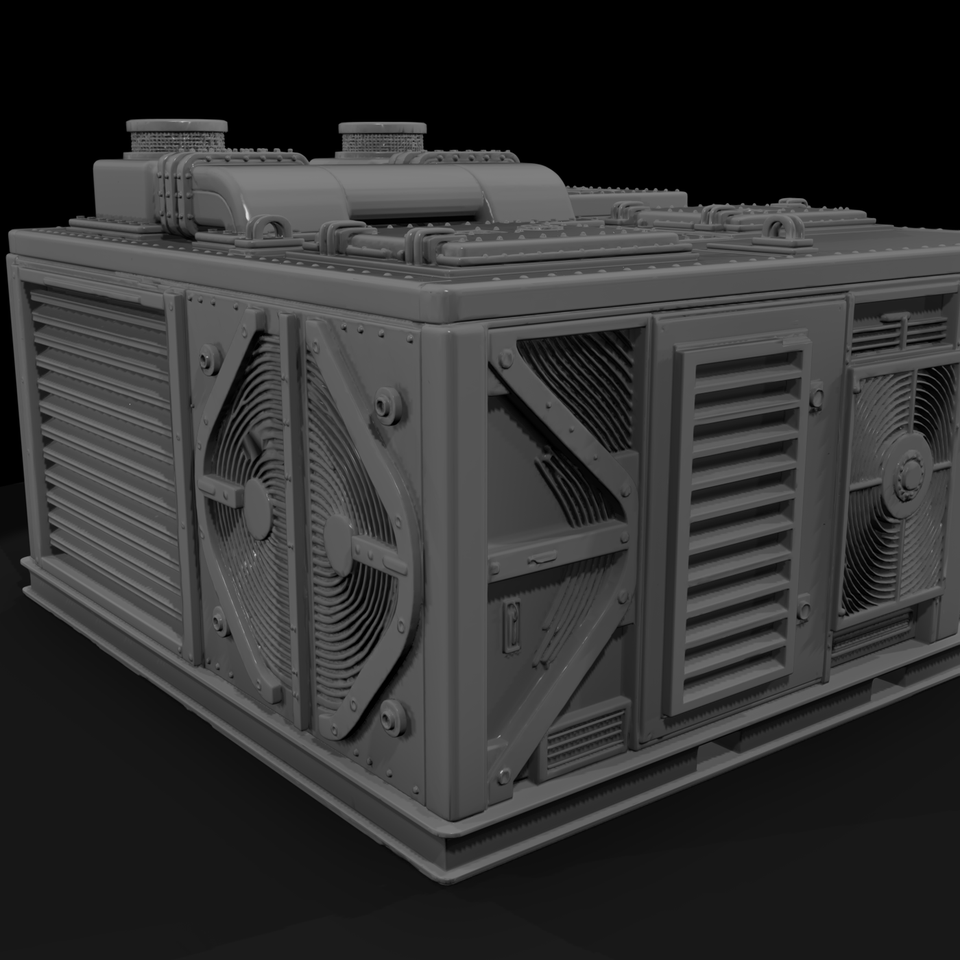 Rugged Industrial Tactical Hvac Unit 3D Model 9Bev
