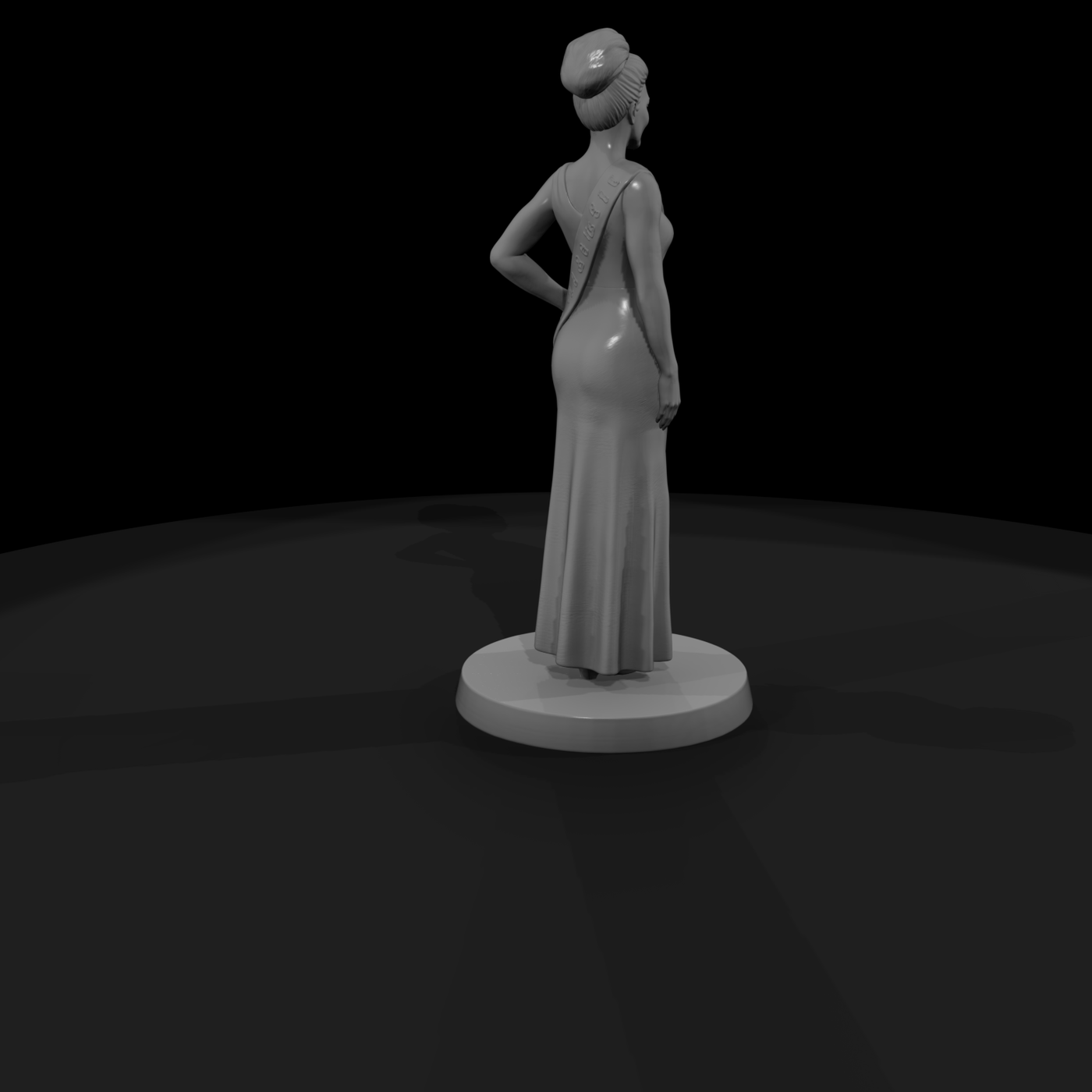 Pageant Contestant in Evening Gown