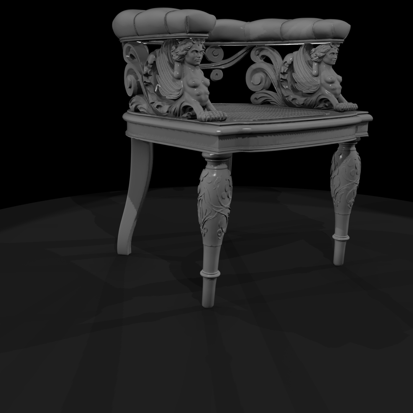 Neoclassical Sphinx Corner Armchair