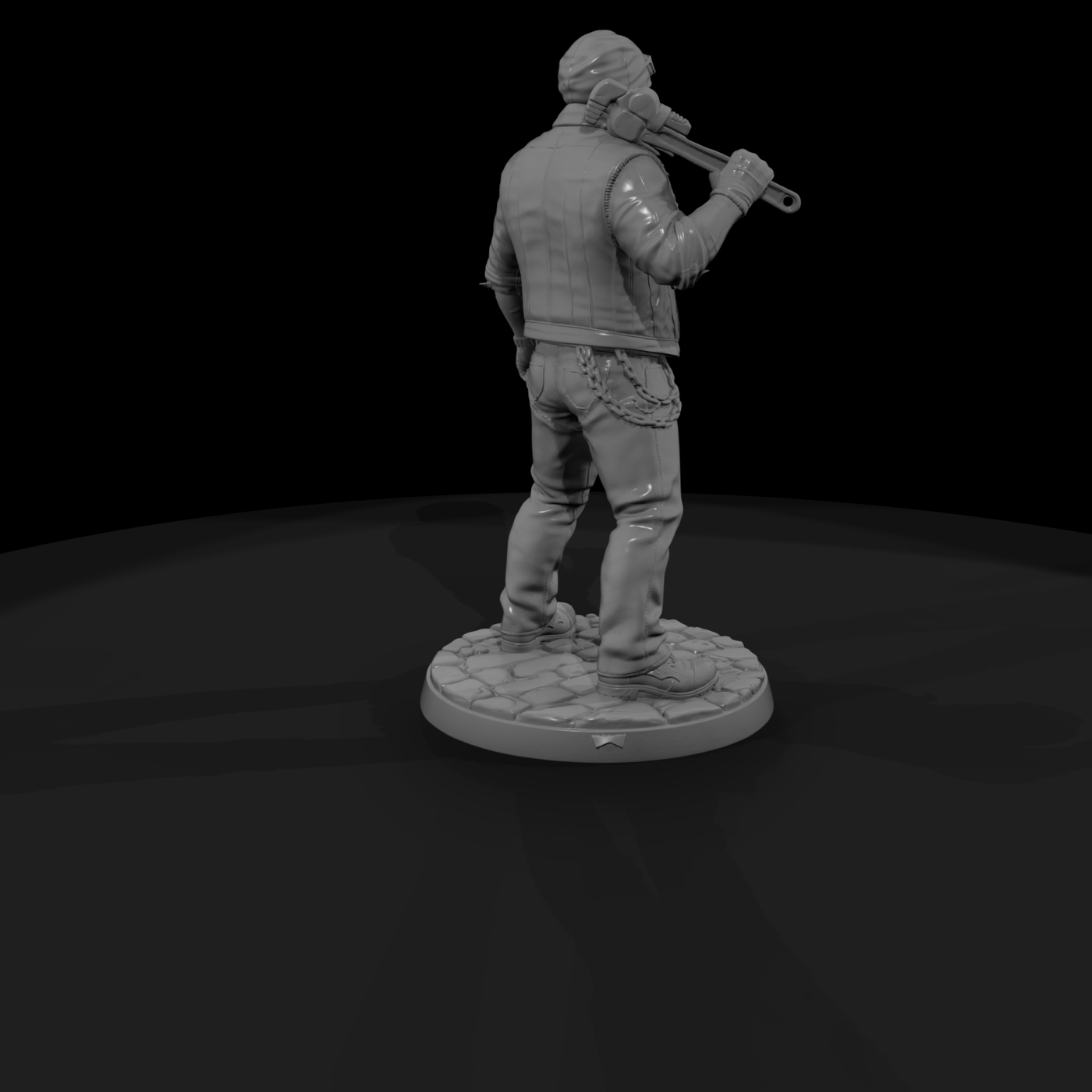 Outlaw Biker with Wrench