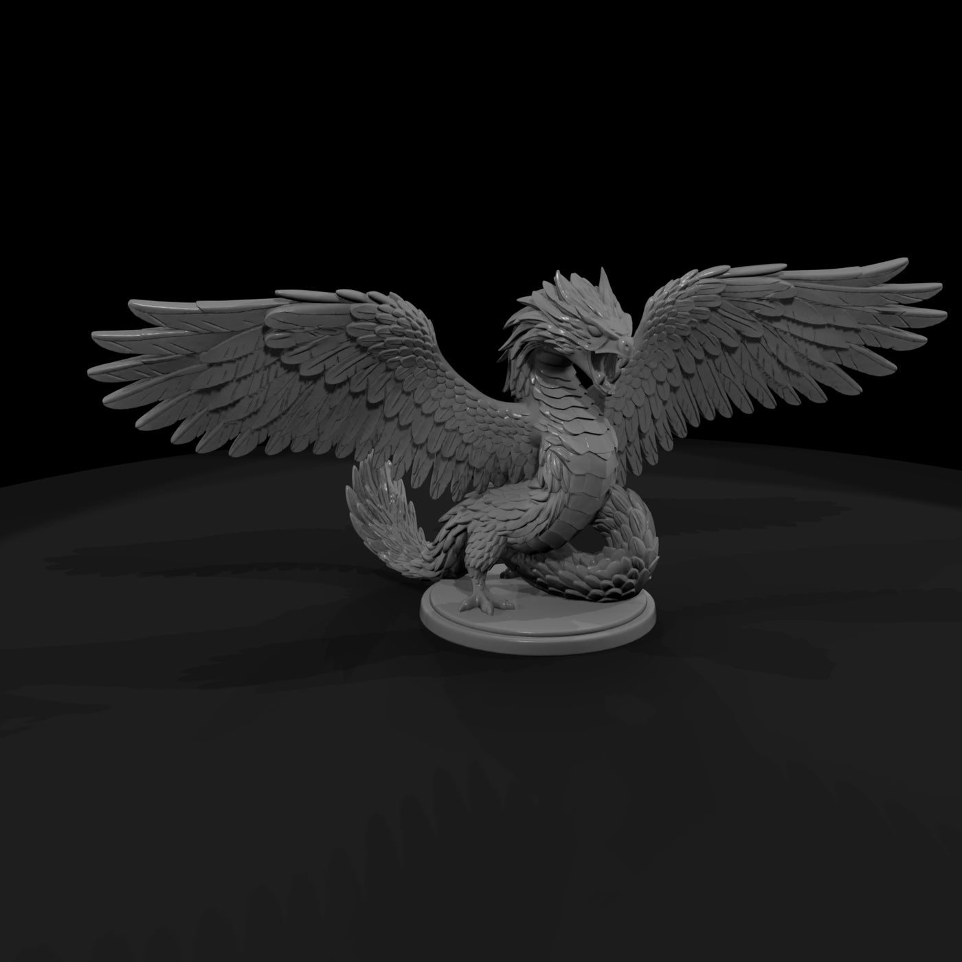 stylized-feathered-serpent-dragon-3d-miniature-xtd