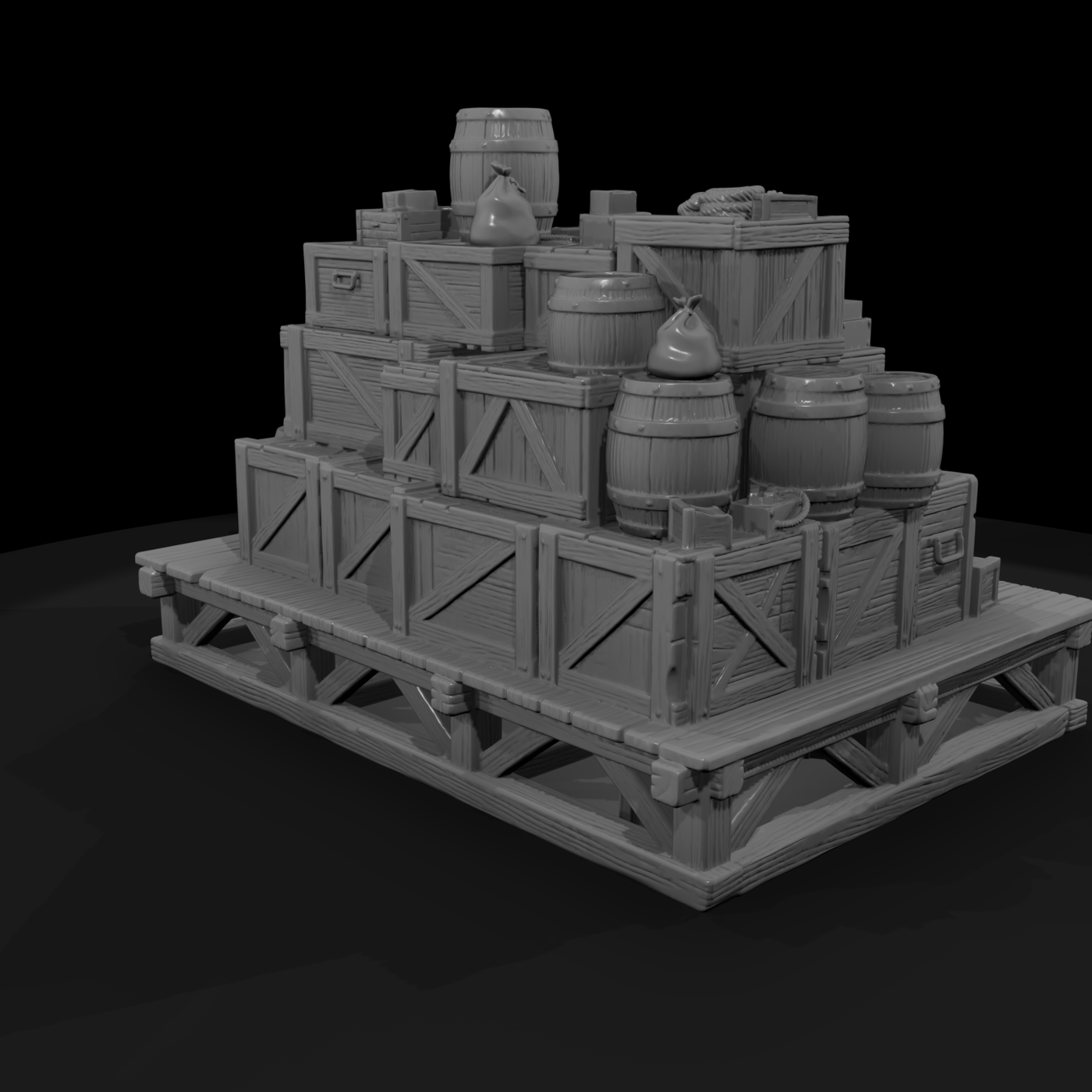 Mil 073 Wild West Fort Crate Barrel Stack
