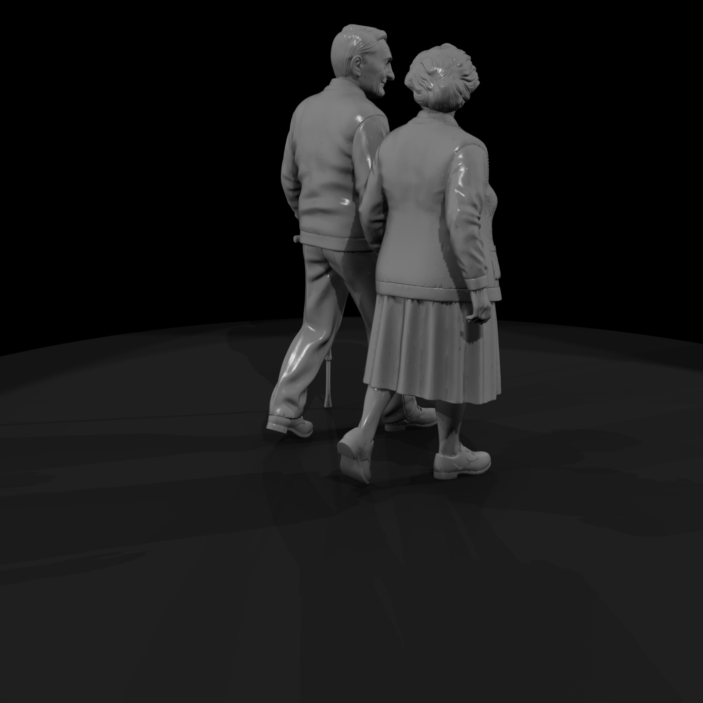 Elderly Couple Out for a Walk