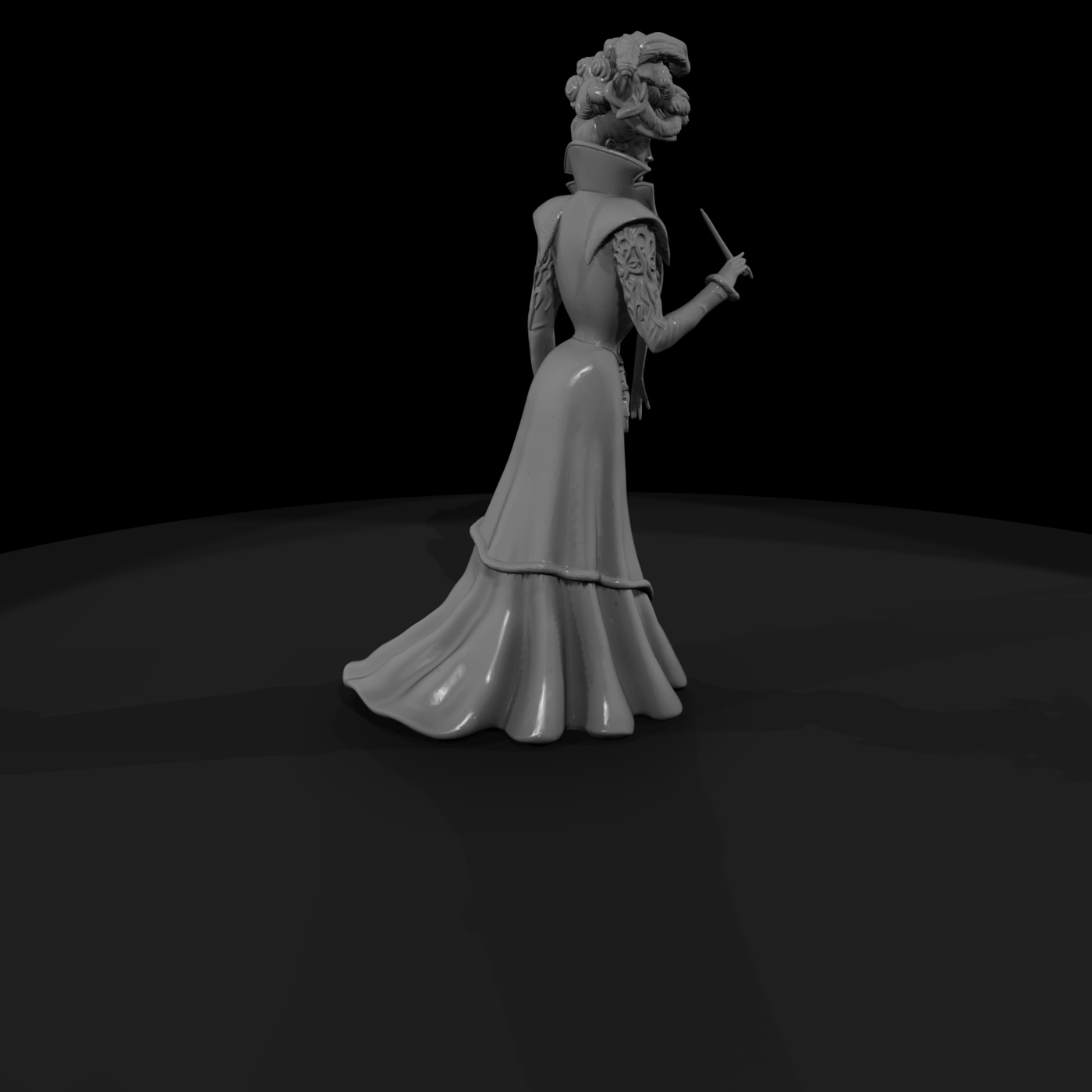 Elegant Noble Sorceress in Gown