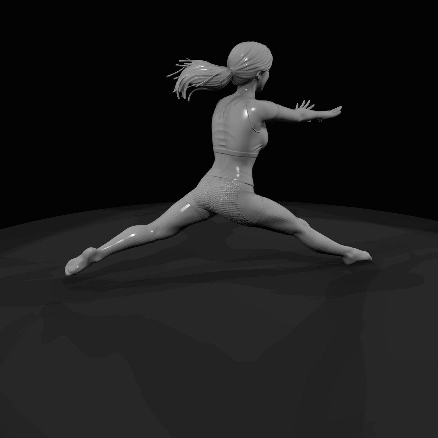 Athletic Woman in Dynamic Fitness Pose