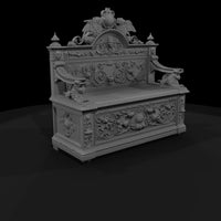 baroque-carved-royal-bench-ornate-diorama-seat-ho-1-87-875329 — thumbnail 4