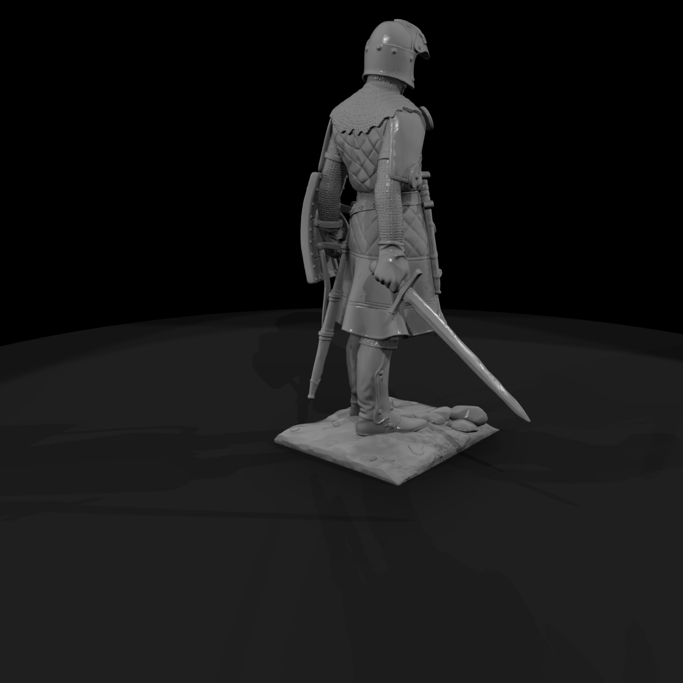 Medieval Knight in Full Plate Armor — 32mm