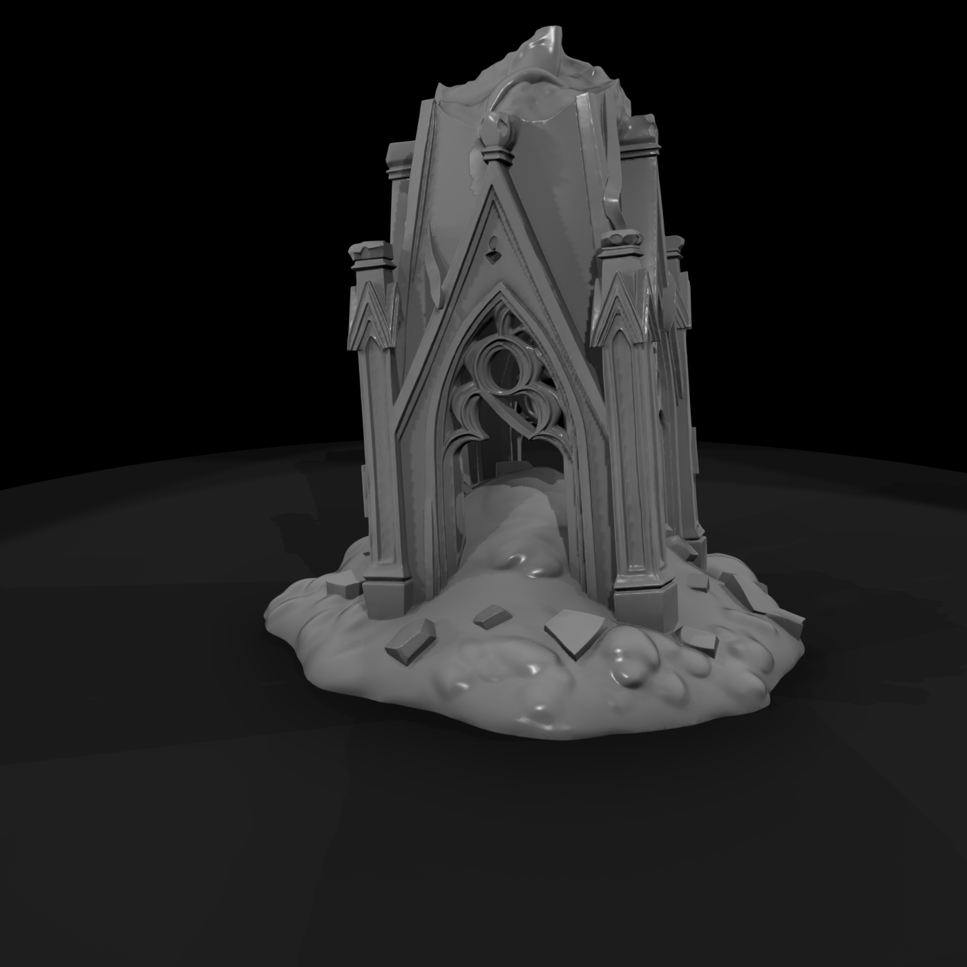 Ruined Gothic Tower — Terrain Accent