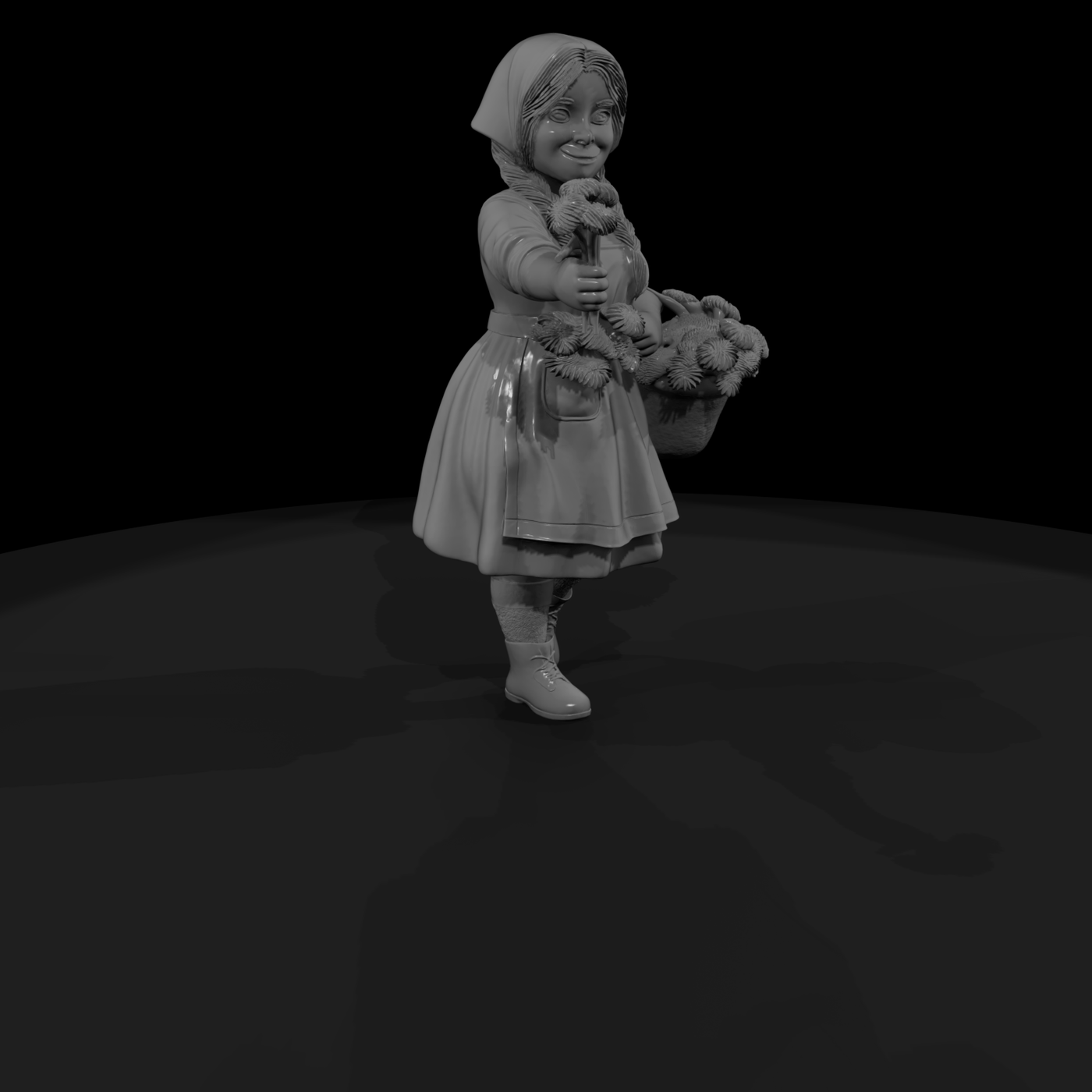 Stylized Folk Flower Girl