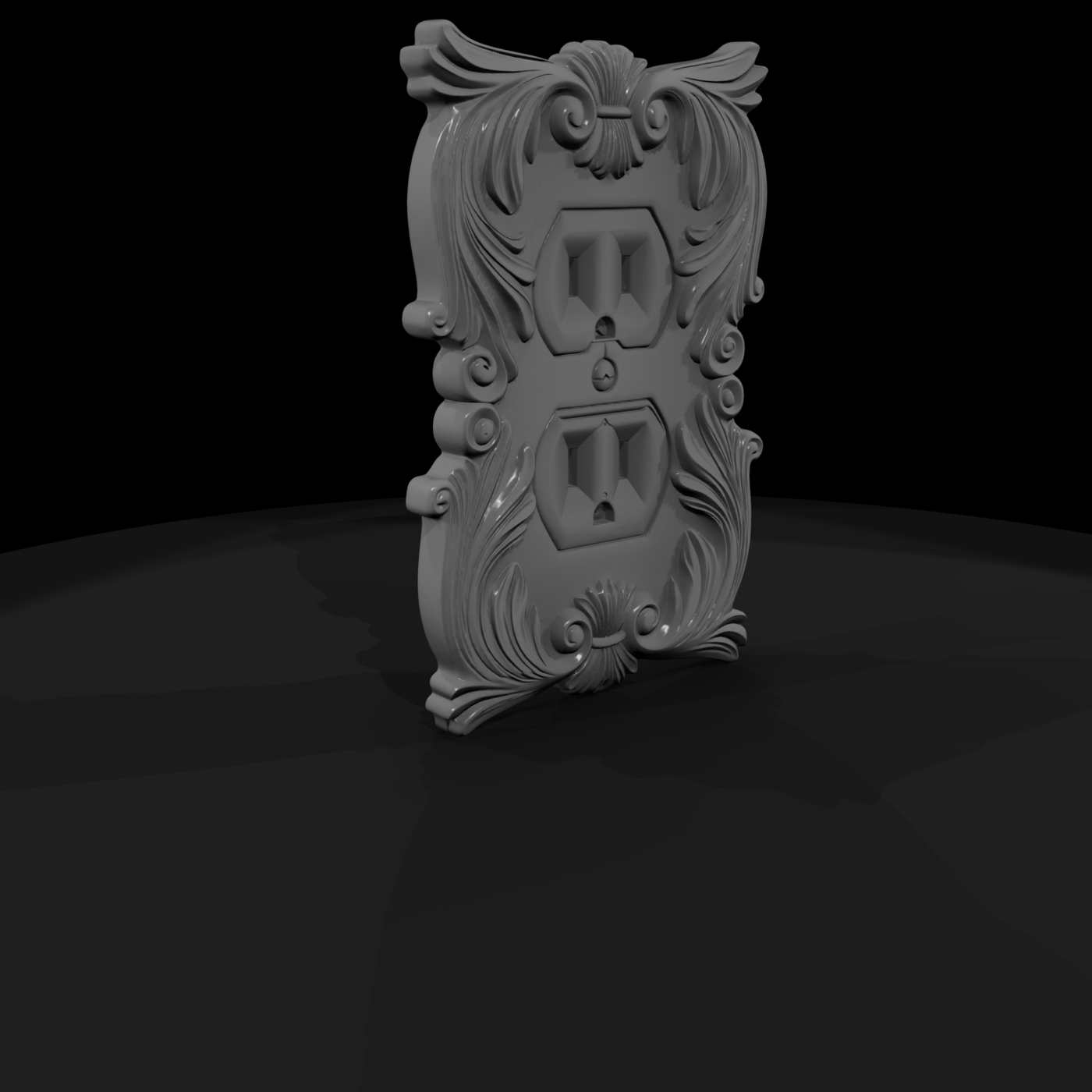 Baroque Duplex Outlet Cover — Ornate Wall Plate