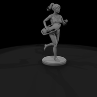 Beach Lifeguard Running with Rescue Tube — thumbnail 4