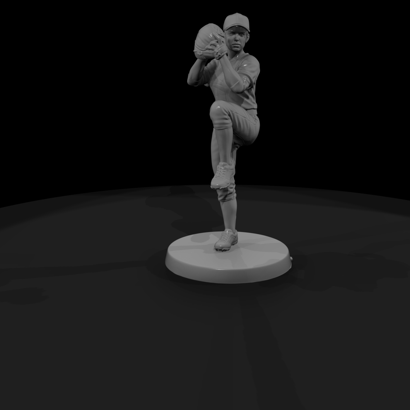 Baseball Pitcher in Windup