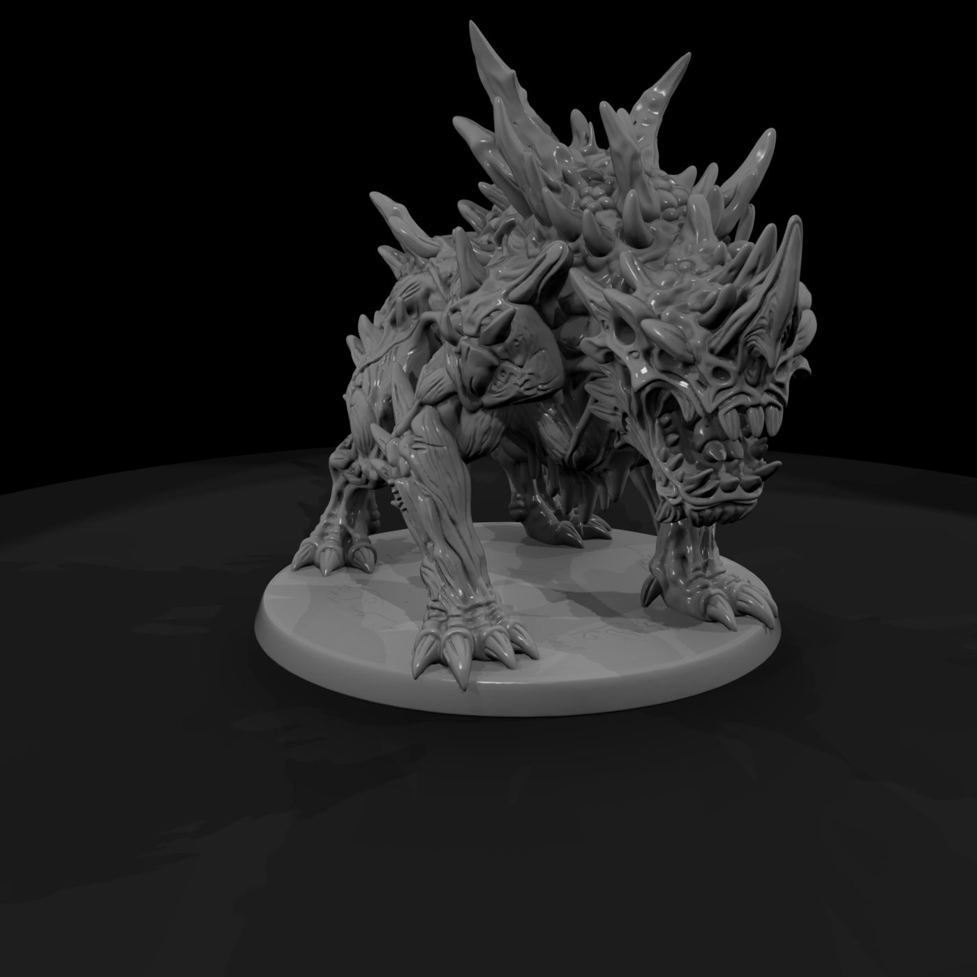 High Poly Spined Fantasy Demon Hound 3D Model Sdmg