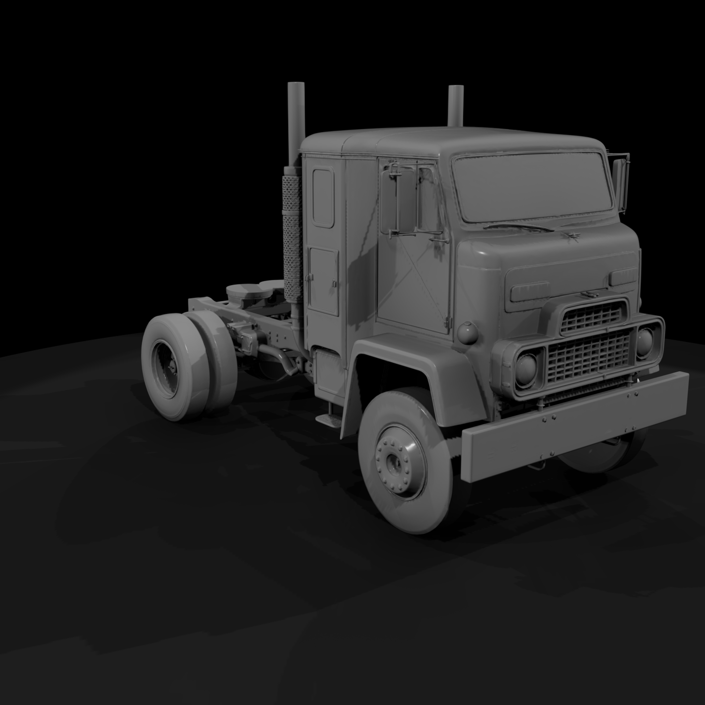 Vintage Cab-Over Semi Truck