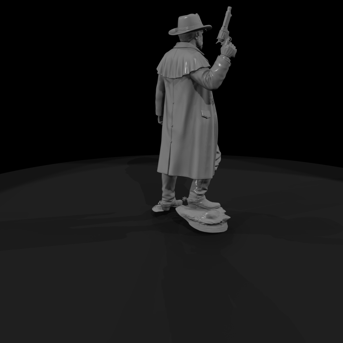 Old West Lawman with Raised Revolver