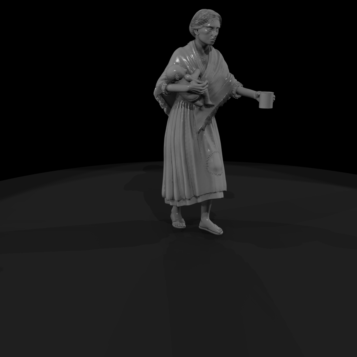 Peasant Woman with Baby and Mug