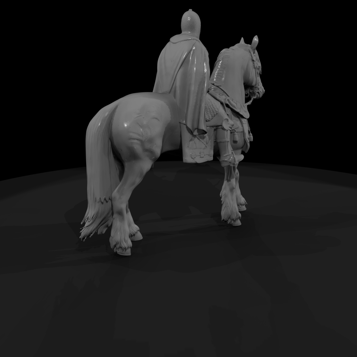Mounted Medieval Knight on Horse