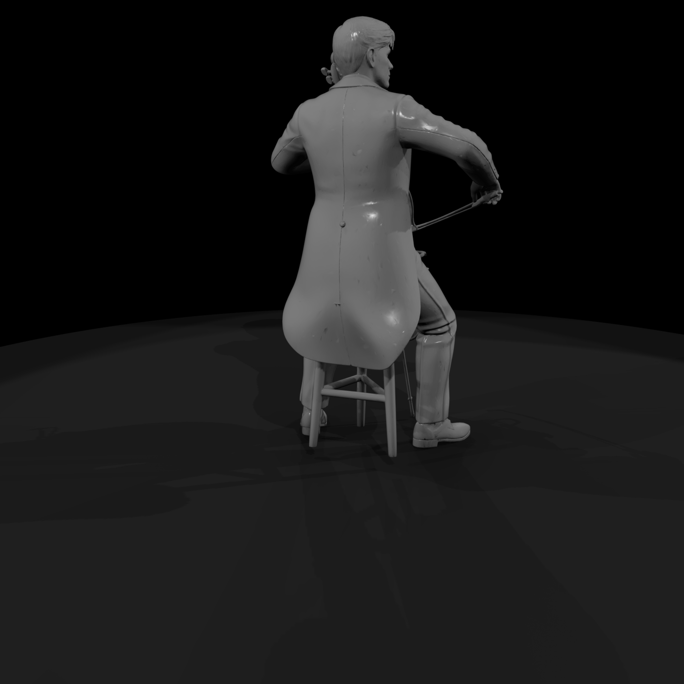 0182 Musician Cellist Seated