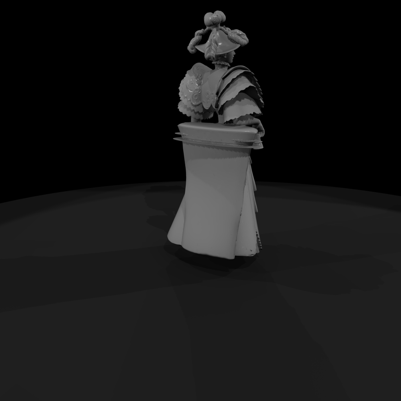 Edwardian Lady in Ruffled Gown
