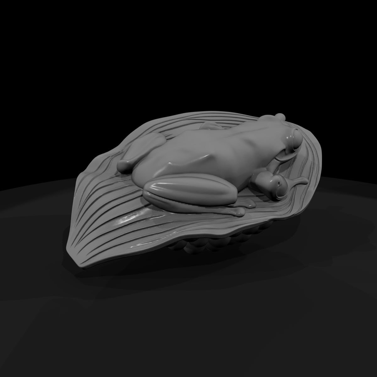 stylized-tree-frog-on-leaf-miniature-610690