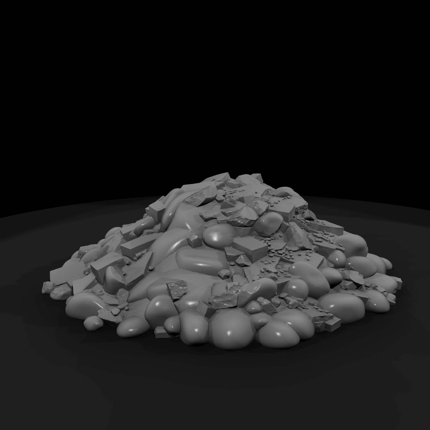 River Rock & Construction Rubble Scatter Pile