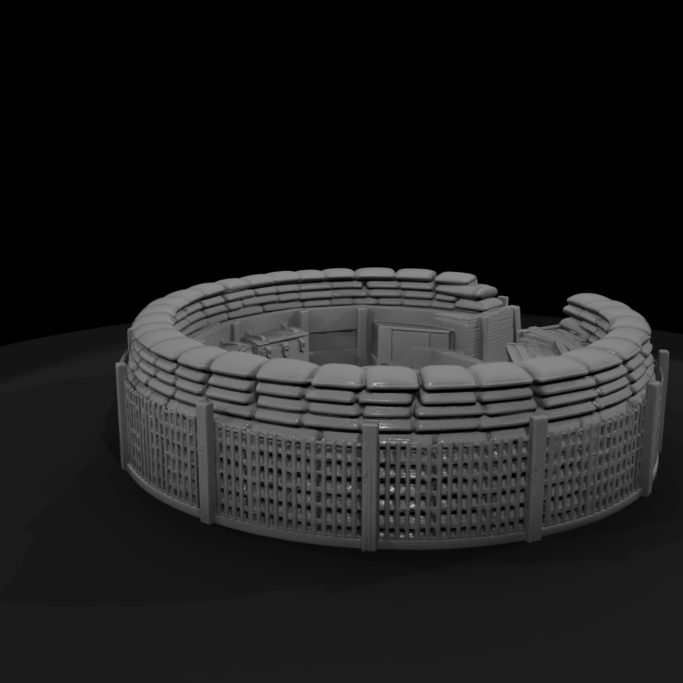 Mil 024 Ww2 England Sandbagged Aa Emplacement