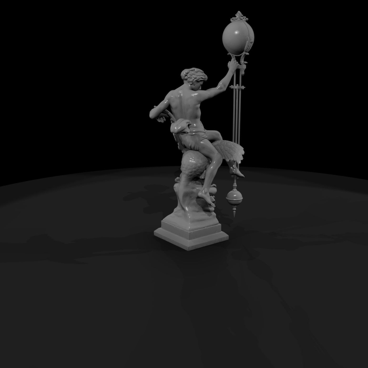 Allegorical Statue with Eagle and Globe