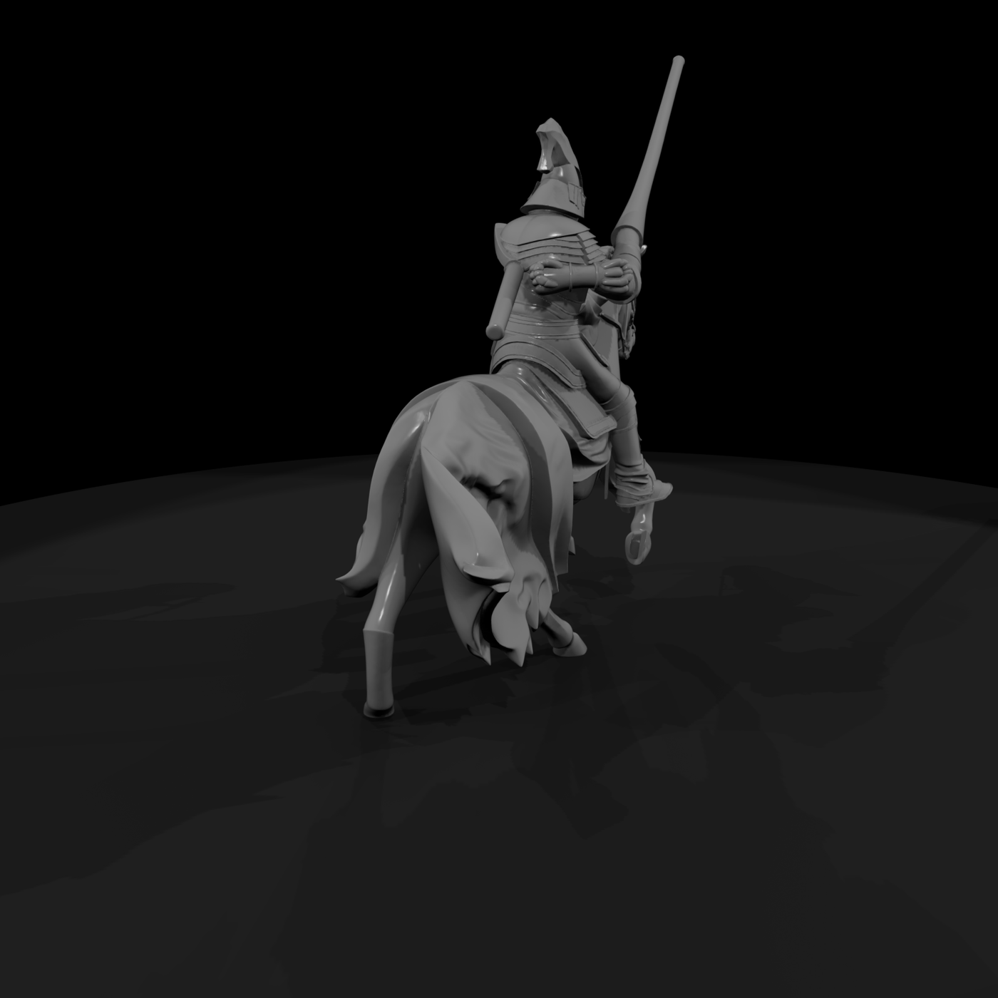 Medieval Jousting Knight on Horseback — Paintable