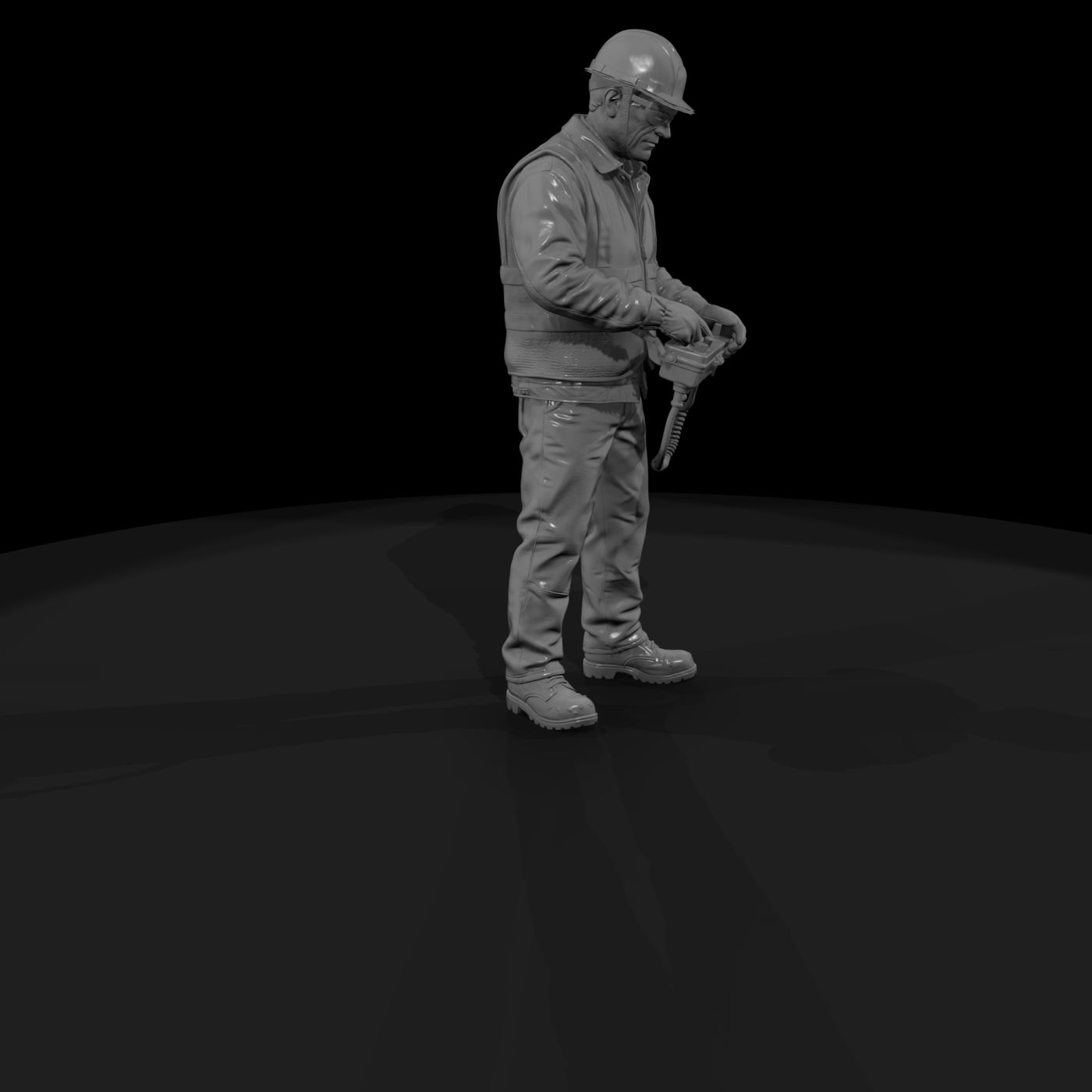1990s Railroad Worker with Remote Control