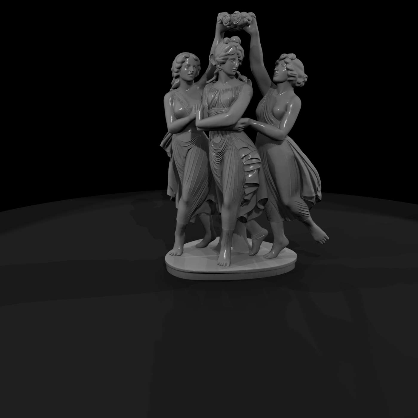 Three Graces Neoclassical Sculpture