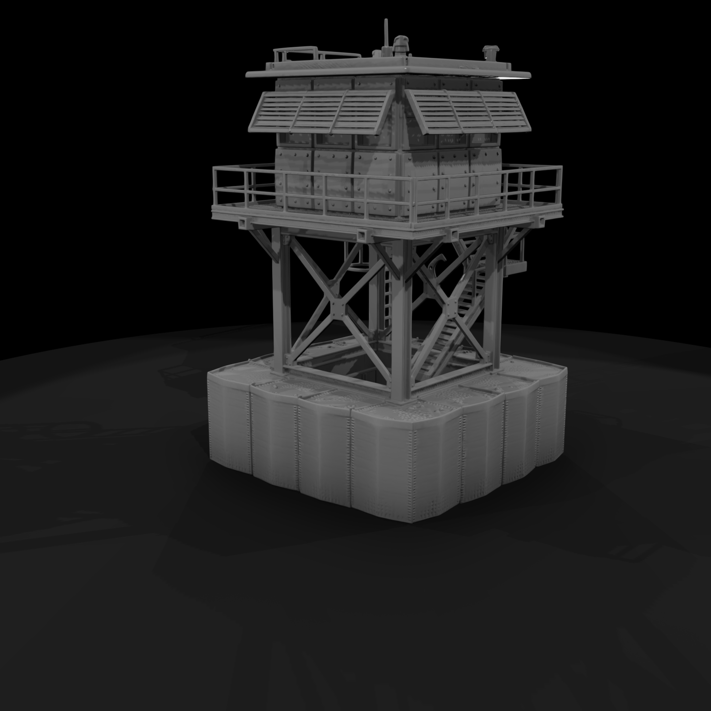 Mil 242 Modern Desert Elevated Sangar Tower