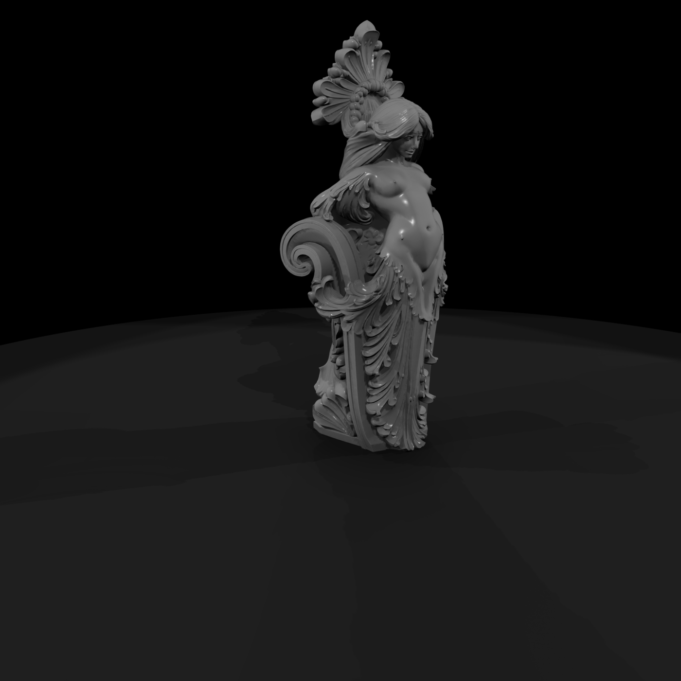 Art Nouveau Female Caryatid Ornament