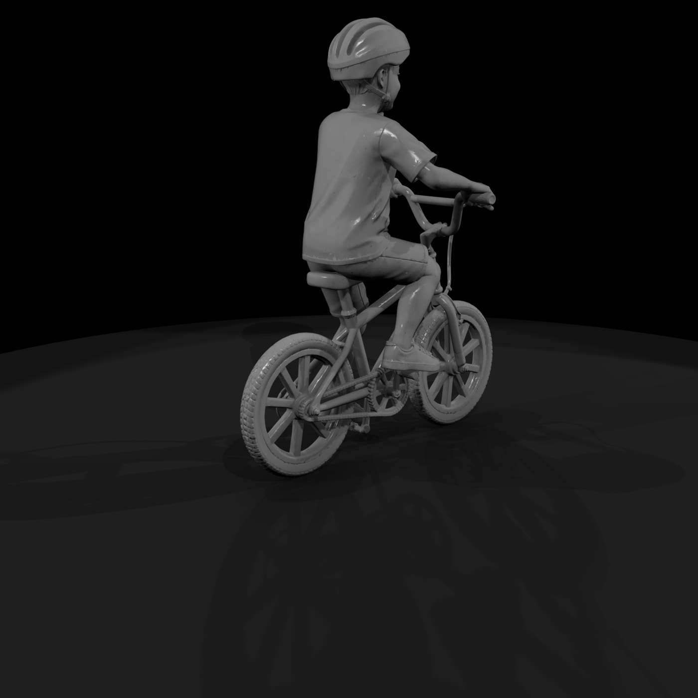 Boy Riding a BMX Bike