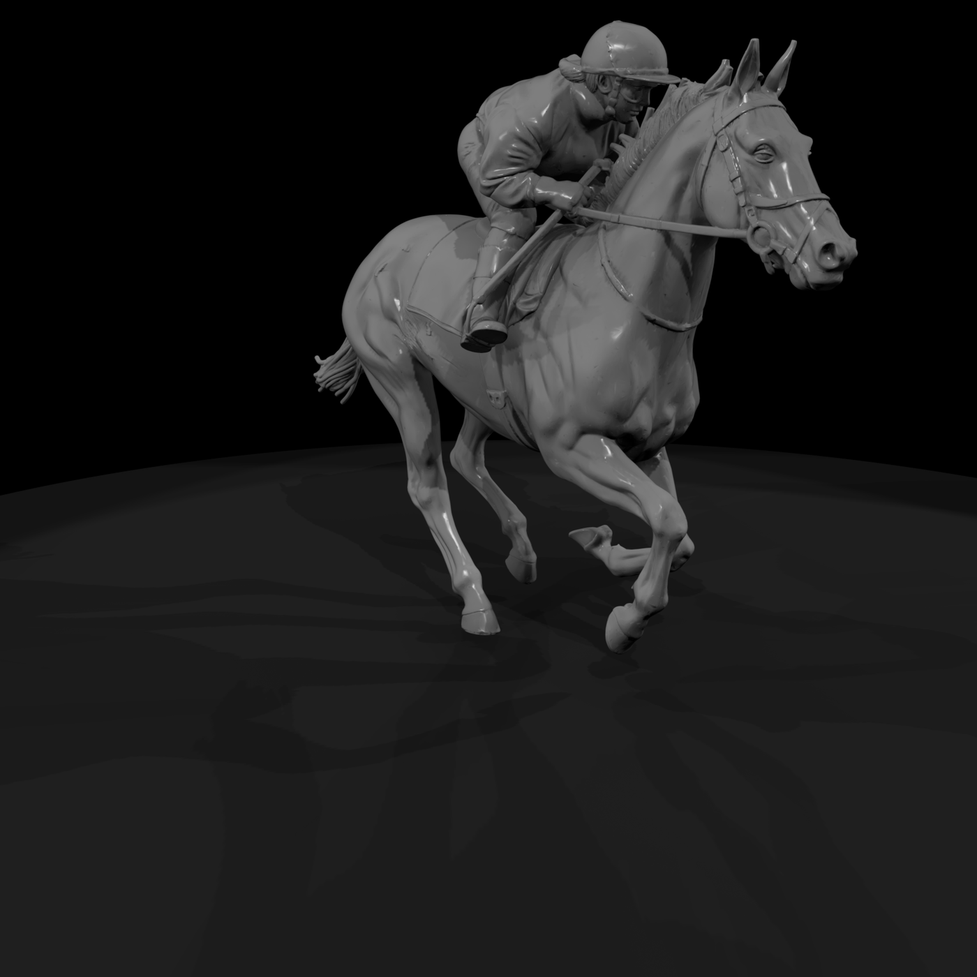 Jockey On Galloping Horse 3