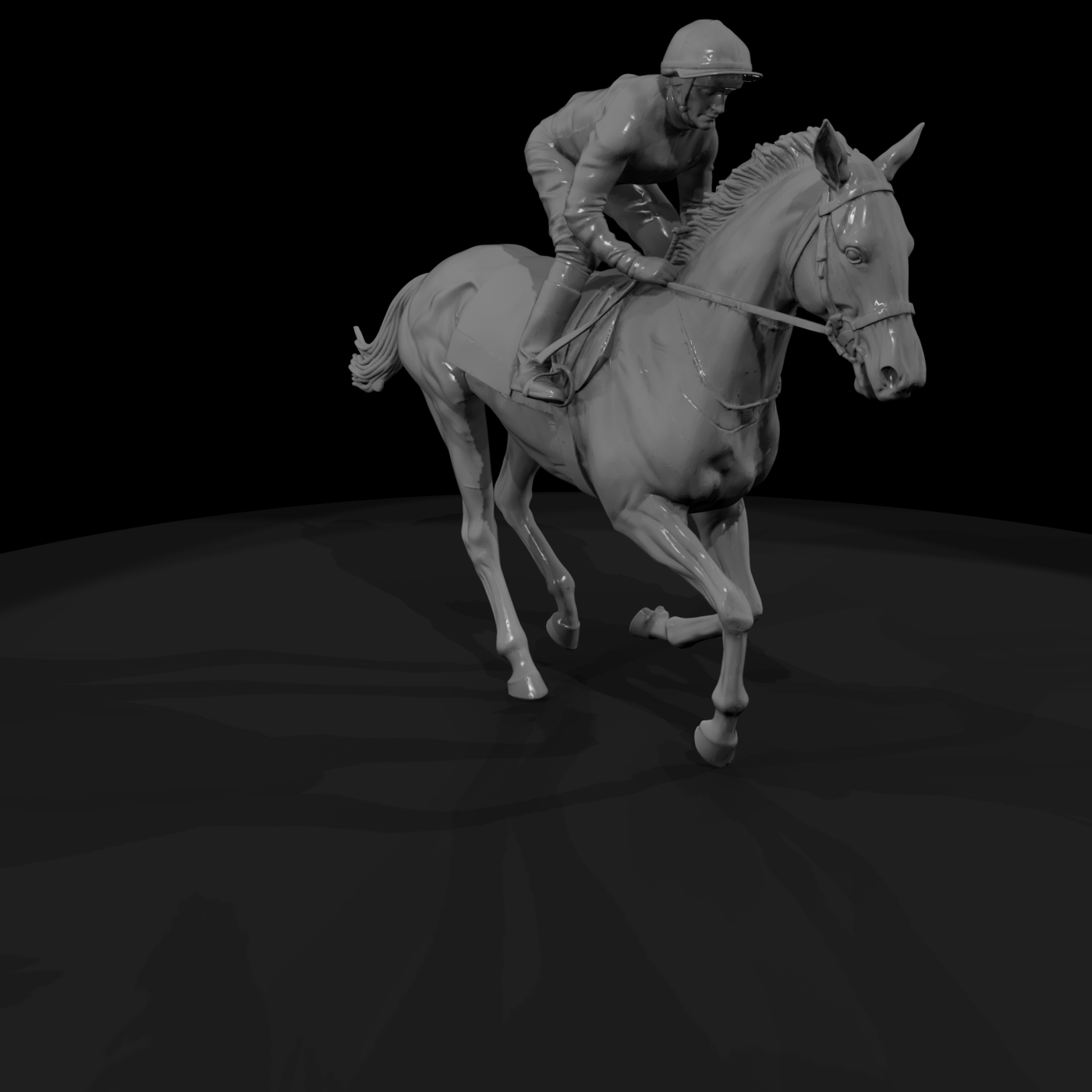 Jockey on Galloping Racehorse