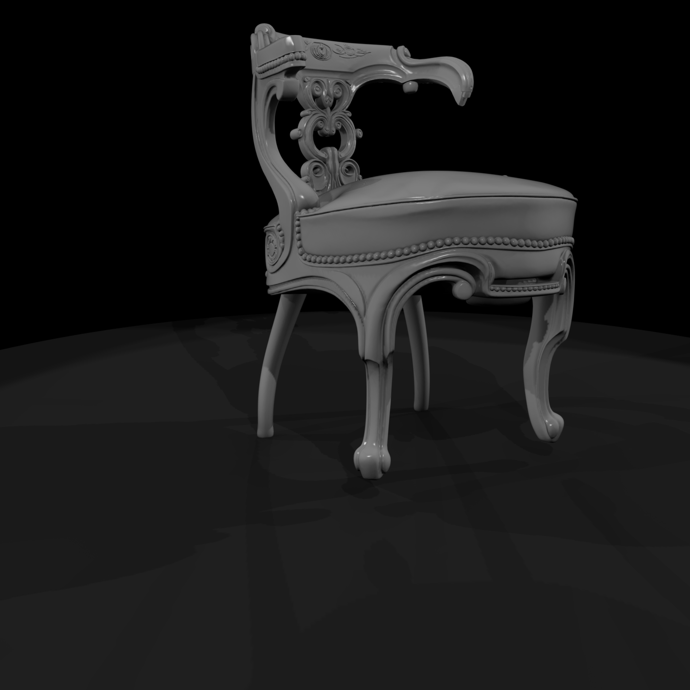 Rococo Vanity Armchair — Ornate Dressing Chair